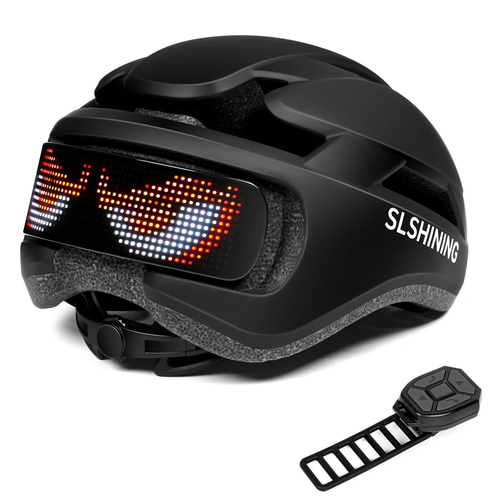 Gelrova LED Bike Helmet with Light - DIY LED Screen Display Helmet for Scooter, Bicycle, Bicycle Helmet Light for Adult Men and Women