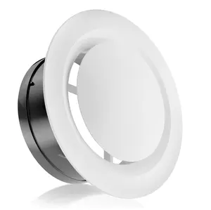 HG Power Soffit Vent, Adjustable Air Vent Cover, 3-8 Inch ABS Round Ceiling Vent Covers for Living Room, Attic, Bathroom, Kitchen, Ventilation Use, White