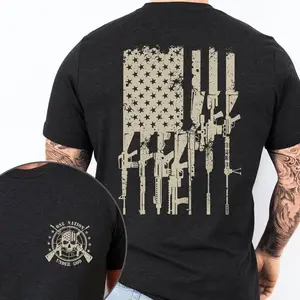 A Nation Under God 2nd Amendment Patriotic USA Basic Father's Day Christmas Birthday Gift Unisex Short Sleeve T-Shirt camisetas  comodas boyfriend  tees