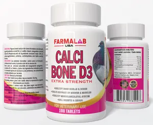 Farmalab Calcium Bone D3 Extra Strength Supplement for Pigeons 100 Tablets with Vitamin D3 Collagen & 150mg Calcium for Optimal Bone Health & Egg Shell Formation, Healthcare, Dietary