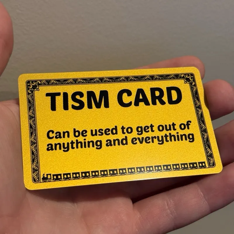 Golden Tism Card for your wallet - Autism Awareness Plastic Card - Funny excuse card Golden Tism Card for your wallet - Autism Awareness Plastic Card - Funny excuse card