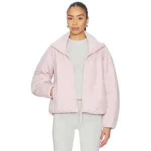 Beyond Yoga Warm Up Puffer Jacket in Pale Pink