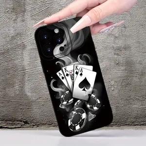 2026 New Poker Card Theme Angel Eye Frosted Texture Creative Pattern Simple Unique Fashion Funny Cool Trendy Phone Case for iPhone 16 Plus Pro Max Mini Cellphone Smartphone Cover Screen Protector Gift for Men Women Friends Family Boyfriend