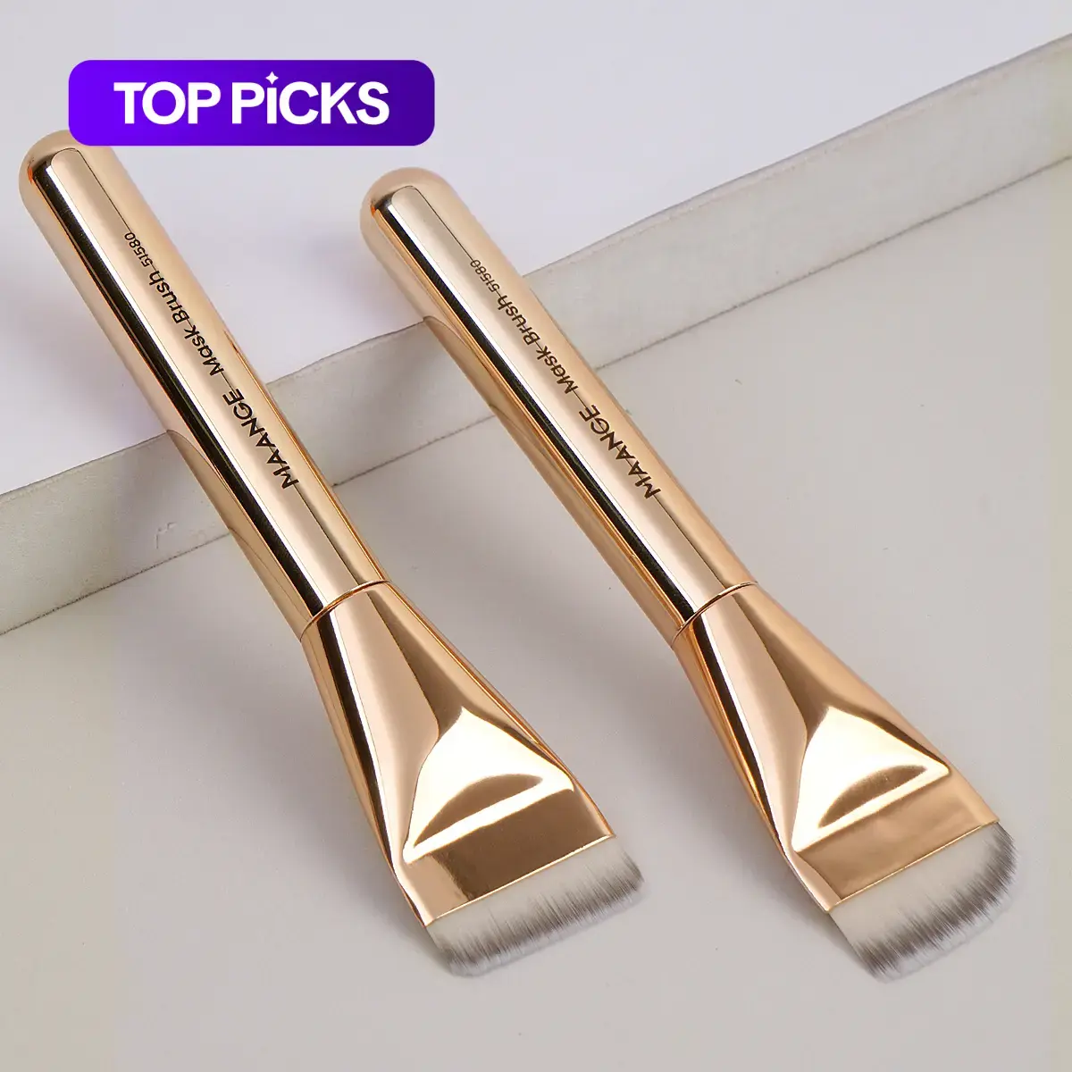 Makeup Brush Set, Beauty Brush Set, 2 Counts/set Flat-Head Design Foundation Brush & Concealer Brush, Cosmetic Brush Set, Multifunctional Synthetic Makeup Brushes, Professional Makeup Tools for Applying Facial Masks #GLOBAL PICKS