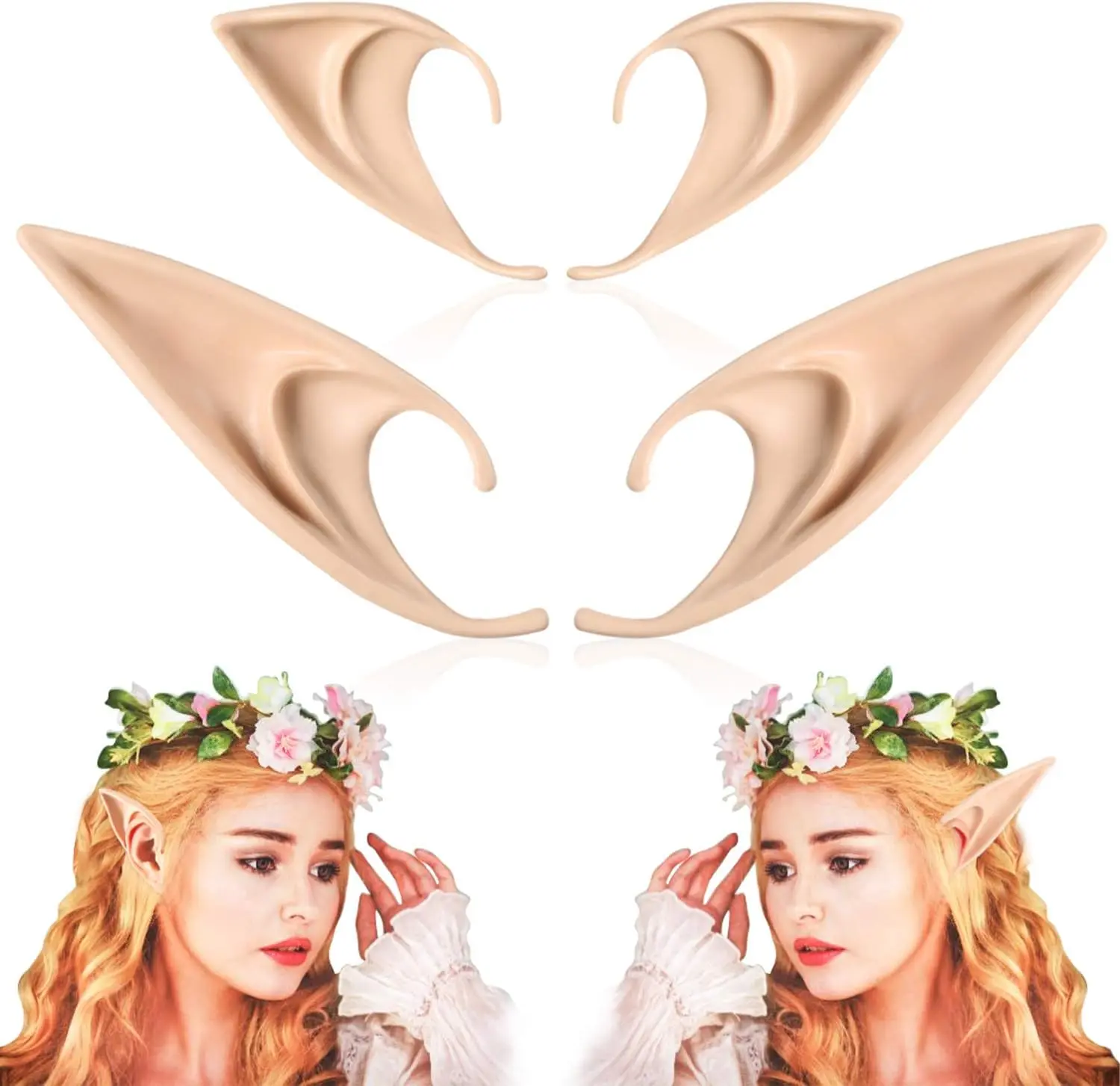 Fairy Pixie Elf Ears - Cosplay Pointed Ears Halloween Costume Renaissance Accessories Vampire Ears Anime Dress Up