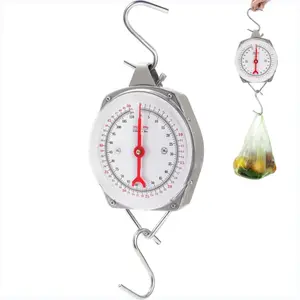 Precision Hanging Scale, 110 LB / 50KG Spring Dial Weight Scale Large Game Scale, Heavy Duty Mechanical Kitchen Weighing Food Scale For Market, Feeding, Kitchen