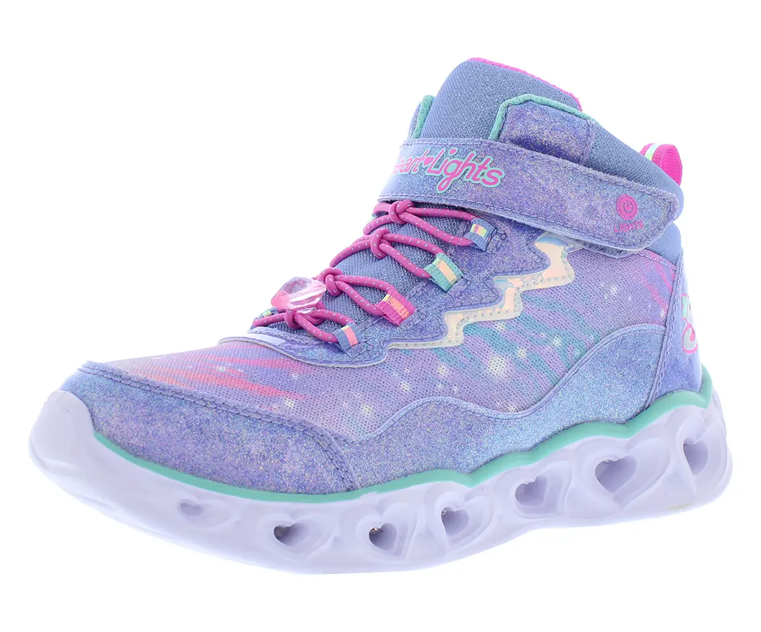 Skechers S Lights Kids' Casual Sports Shoes - Heart-Lit Fun Design, Bright Sparks PS for Girls, 1 Pair, Kids Sizes, Lights Heart Lights