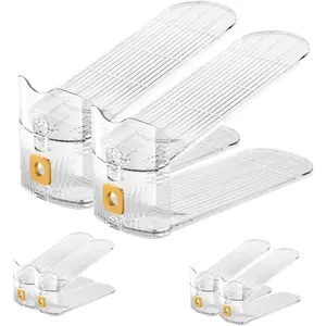 Clear Shoe Slots Organizers 6Pack Shoe Stacker Organizer for Closet Shoe Stackers for a Pair of Shoes Shoe Display Shelf Shoe Rack Holders Saver Organizador de Zapatos Clear