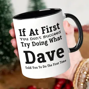 Corporate Satire Mug - Savage Workplace Humor Cup with Funny Office Advice, White Exterior & Black Interior - Ideal Christmas, Birthday, Office Gift for Coworkers - Ceramic Coffee Mug for Hot/Cold Drinks - Hand Wash Only - Funny Manager Gift for Dave