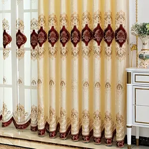 Luxury Embroidered Curtains Set, Blackout Traditional Drapes for Living Room Bedroom Balcony, Elegant Home Decor, Ready-Made Window Covering, Home Textile