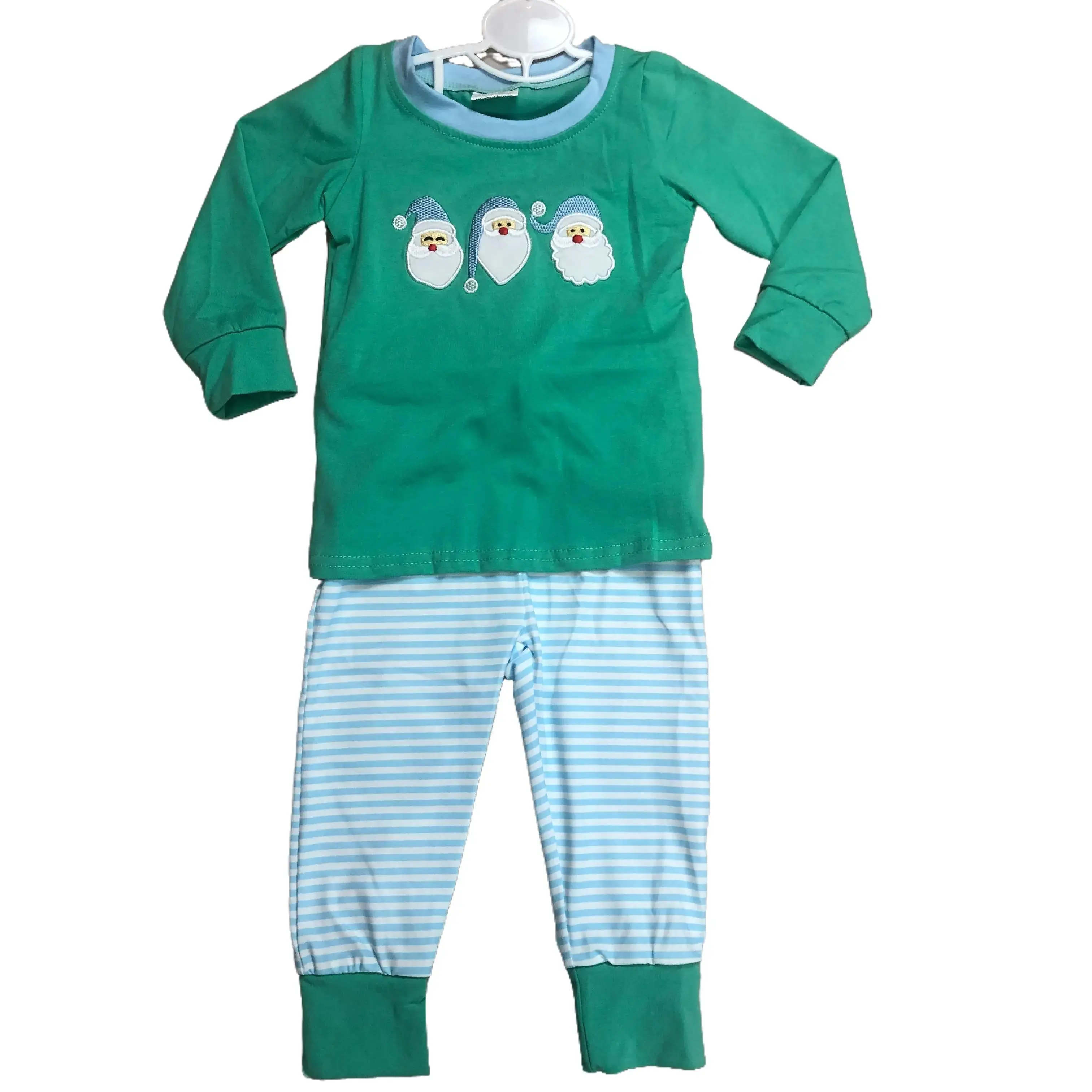 My 1st Christmas Outfit Set for Baby Boys, 2-Piece Cotton Santa Claus Long Sleeve Shirt and Striped Pants, Children's Holiday Clothes, Clothes Kids, Combined Set, High Quality, Loose Fit