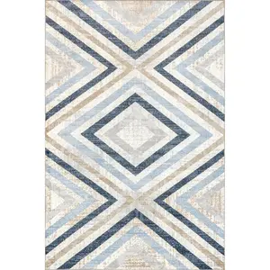 Akari Transitional Diamond Machine Washable Area Rug Akari Transitional Diamond Machine Washable Area Rug
