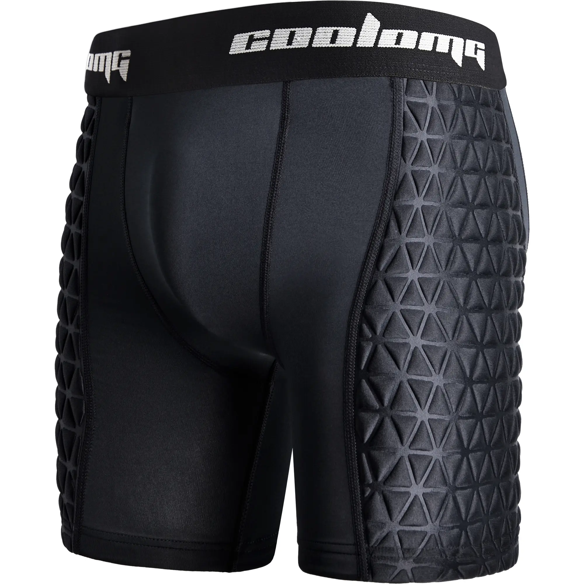 COOLOMG Men's Padded Sporty Sports Shorts - Adult Anti-Collision Compression Baseball & Softball Sliding Shorts with Cup Pocket, All Seasons Complete Protection for Baseball Activities