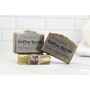 Coffee Scrub Bar Soap: Wood Shelf Cafe Coffee