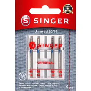 4723 Universal Regular Point Sewing Machine Needles, Size 90/14, 4-Count