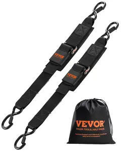 【Spotlight Day】VEVOR Retractable Ratchet Straps, 2 in x 2 ft Ratchet Tie Down Straps with Security Lock S Hooks, 2 Pack Heavy Duty Ratchet Tie Down Straps with 1500 lbs Break Strength, for Trailers, Vehicles, Boat