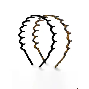2PCS Wave Hair Band Set, Non Slip Zigzag Headband DurableTeeth Grip Hair Accessory for Women