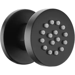 Solid Brass Body Spray Shower Jet - Round Massage Side Sprayer Spa System Shower Set Adjustable Wall Mounted, Matte Black Finish