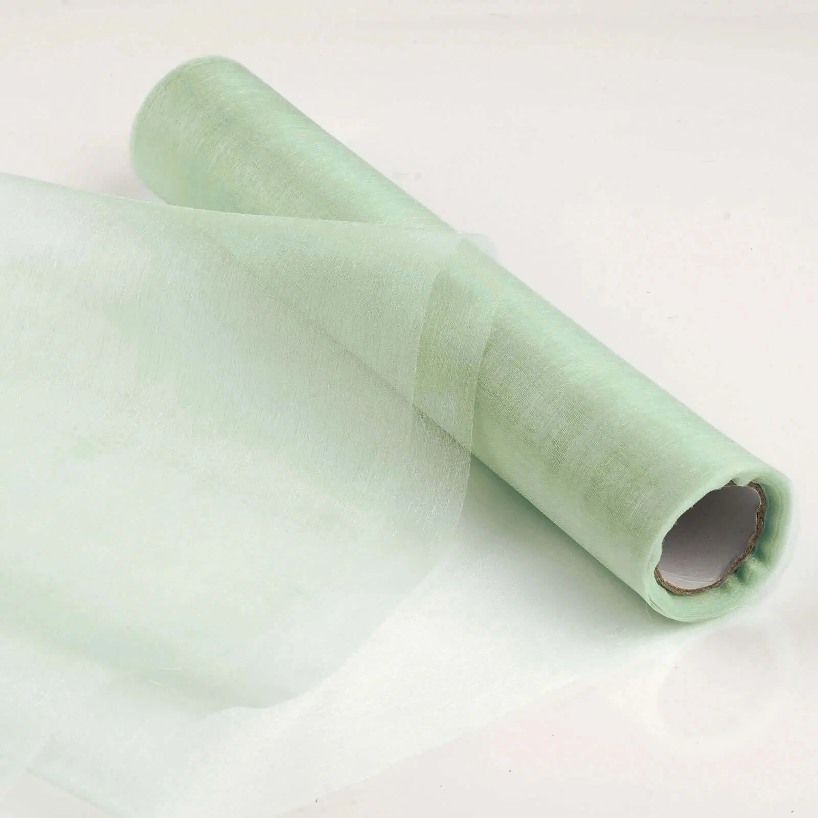 Sage Green Sheer Chiffon Fabric Bolt - 12"x10yd Chiffon Material for DIY Enthusiasts’ Creativity, Gown Making, Flower Bouquet Wrapping, Backdrop Arch Decor