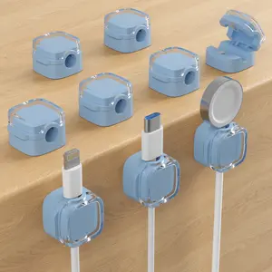 6 Pack Magnetic Cable Clips – Adjustable Cord Holder for Desk, Nightstand, Car, Office | Adhesive Cable Clips & Wire Clips for Cable Management | Organize Charger Holders for Cords, Phone Cord Holder