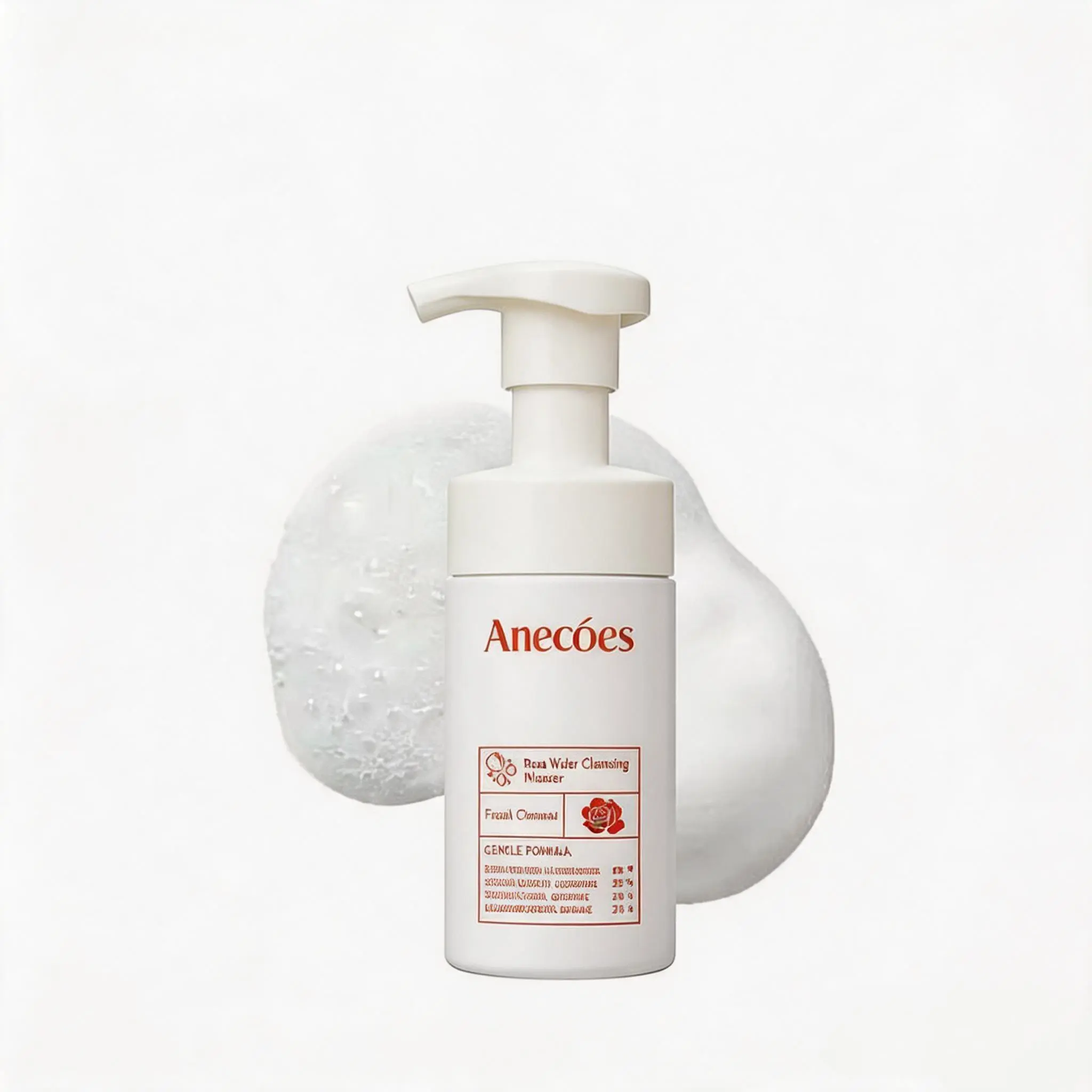 Rose Amino Acid Cleansing Mousse 100mL | Deep pore cleansing and exfoliation; anti-acne and blackhead-removing; rich, dense foam suitable for all skin types.