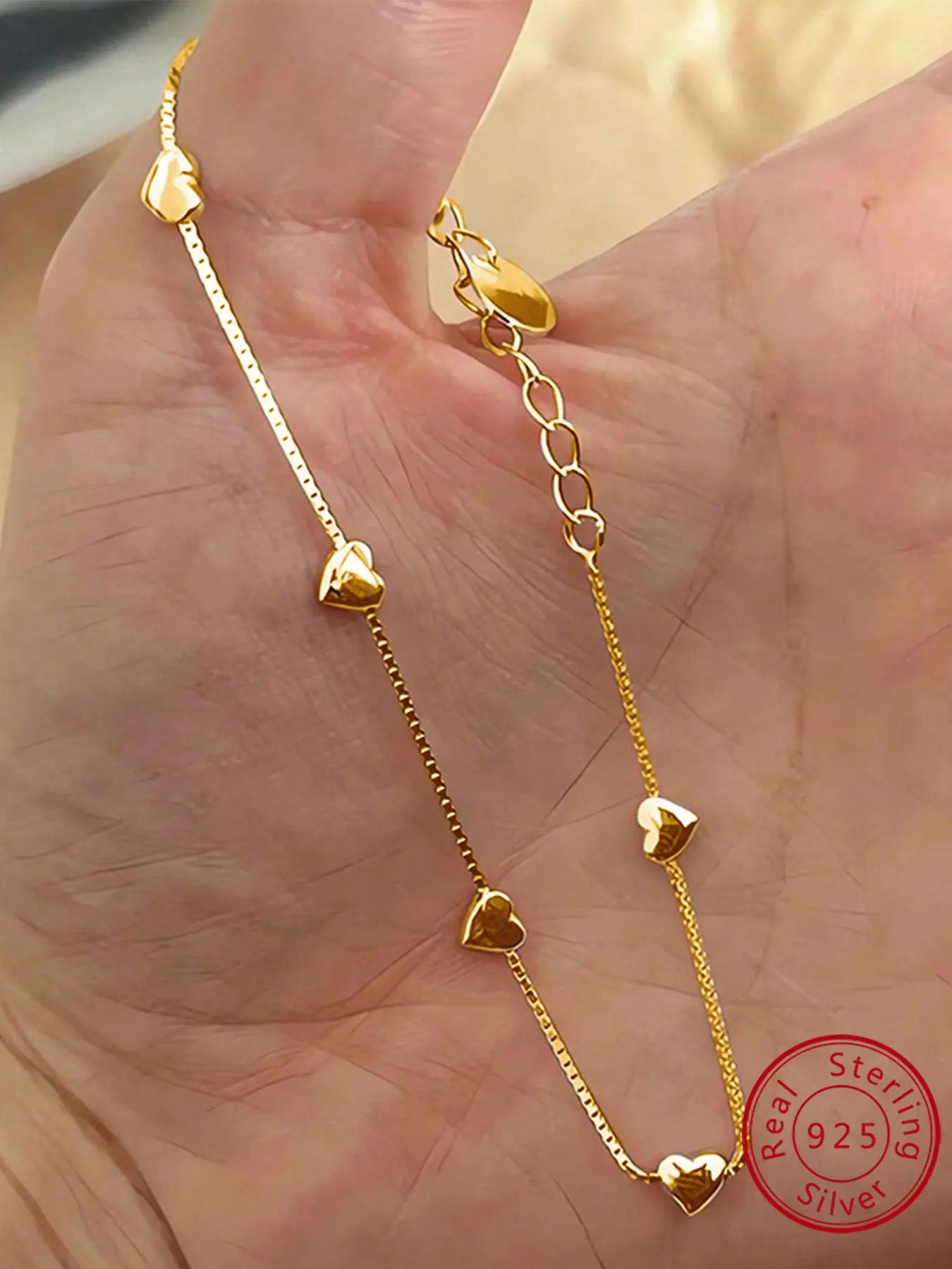 S925 Sterling Silver Women's Elegant Heart Design Bracelet, Fashion Jewelry for Party, Daily Clothing Decor, Trendy All-match & Exquisite Jewelry for