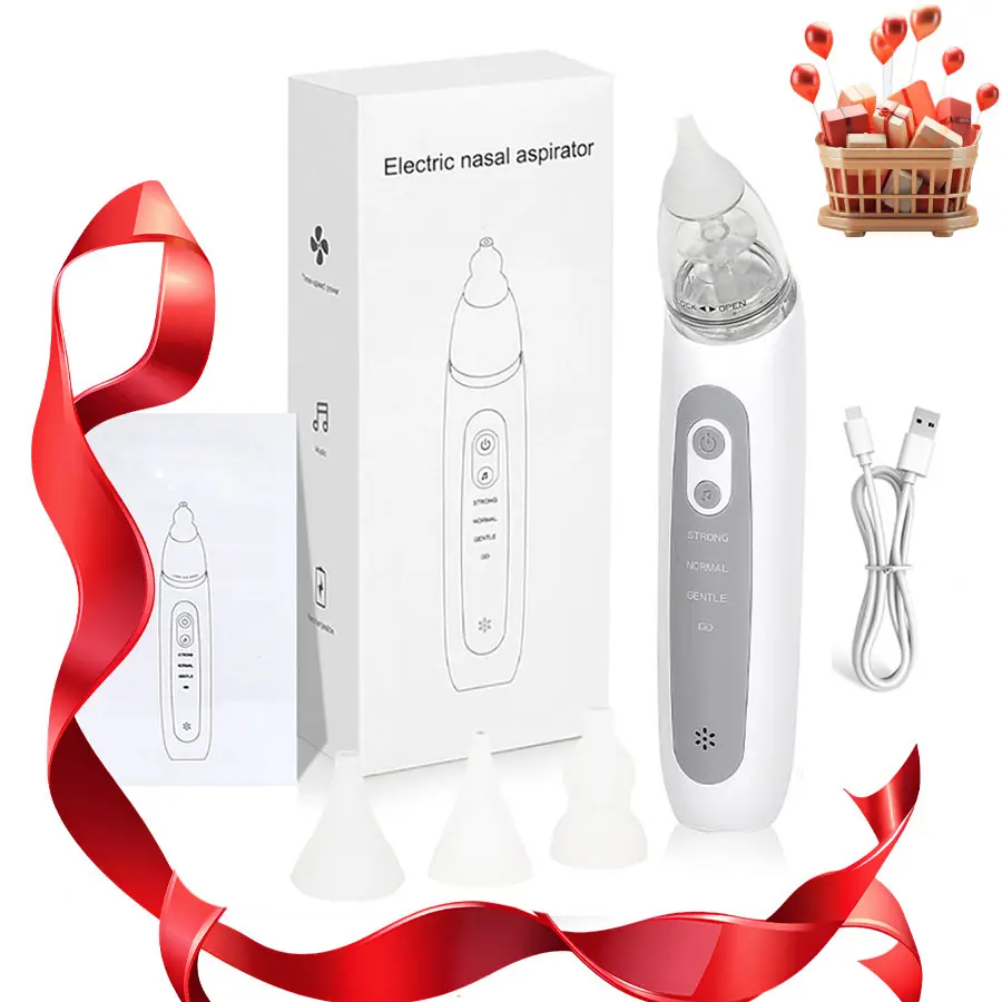 Multifunctional Electric Nasal Aspirator, Effective Silicone Handheld Cleaner for Nasal Secretions Removal, USB Rechargeable, Convenient Adjustable Suction Power, Portable Music Feature