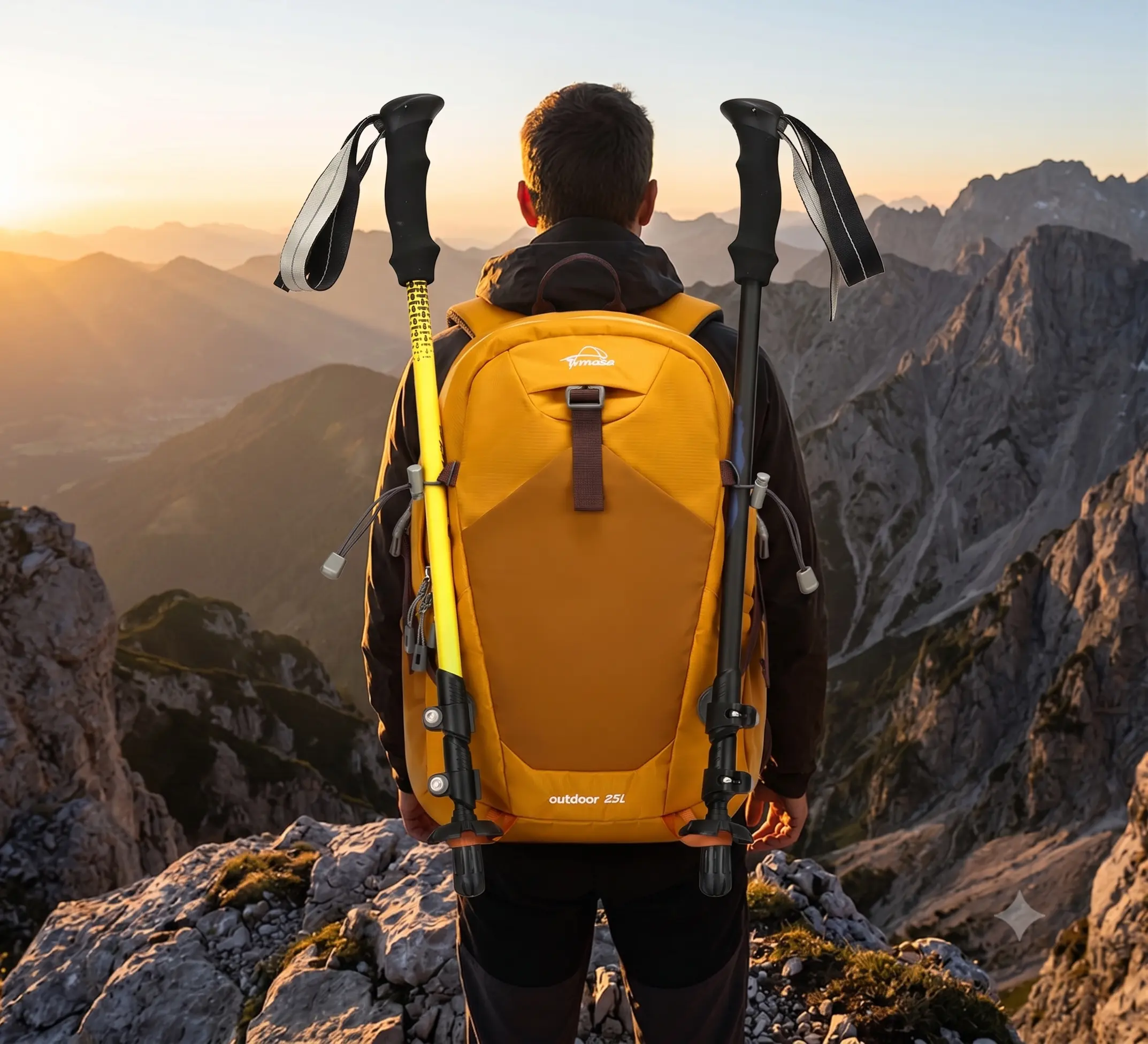 25L Ultra-Durable Outdoor Hiking Backpack | Ergonomic Daypack with Trekking Pole Attachments