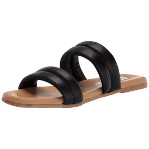 Steve Madden Wizen Sandal Black Leather  WIZE01S1-001 Women's