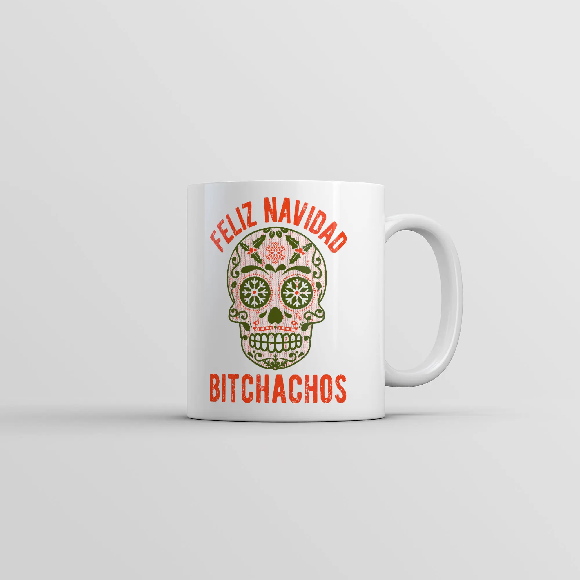 Feliz Navidad Bitchachos Mug Funny Christmas Graphic Coffee Cup - 11oz Funny Coffee Mugs Ceramic Printed Drinkware Cup
