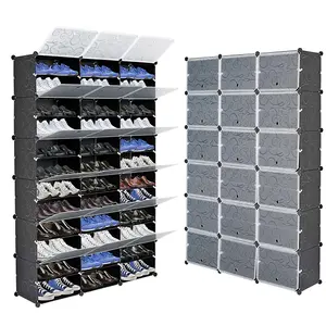 12-Tier 72-Pair Shoe Rack Organizer – Expandable Covered Shoe Cabinet with 36 Grids for Heels, Boots & Slippers – Stackable, Dustproof, Space-Saving Shoe Storage Tower – Entryway Closet Shelf – Easy Assembly, Freestanding Design