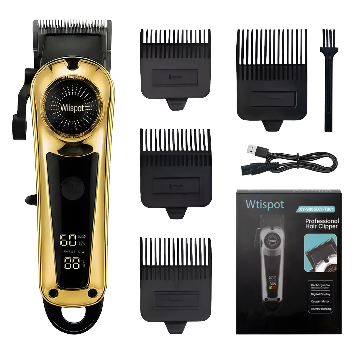 Men’s Hair Clipper | Digital Display USB Rechargeable Trimmer | ABS Body | Professional Grooming Kit | Ideal Gift for Dad