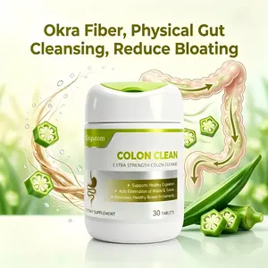 Kingscom Colon Clean Extra Strength 15 Day Cleanse Gut and Colon Support Caffeine Free with Okra Powder ,Dandelion Root & Orange Peel 30 Capsules