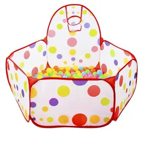 1.2m Tent with Polka Dot Ball Pool, Basketball Tent, Cartoon Indoor Game House, Sand Pit, Foldable Portable Tent, Playhouse
