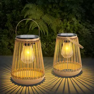 Vintage Solar Lanterns - 2 Pack | IP65 Waterproof Outdoor Garden Lights for Patio, Lawn & Balcony