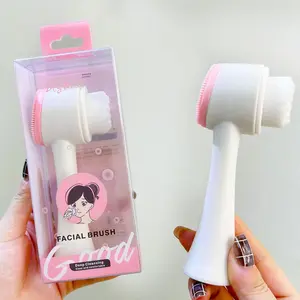 Double-ended Facial Cleansing Brush, 1 Count Manual Facial Skin Care Brush with Storage Box, Facial Skin Care Tool for Women & Men, Facial Cleansing Tools