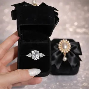 Promise Ringz Engagement Ring Wedding Ring for Women, Heart Shaped Jewelry, Luxury Velvet Ring Gift Box Set, Romantic Gift for Girlfriend Wife Mom, Beautiful Gift Box, Surprise Gifts, Bridal Shower Gift, Mom Gifts Set, Valentines Day Present