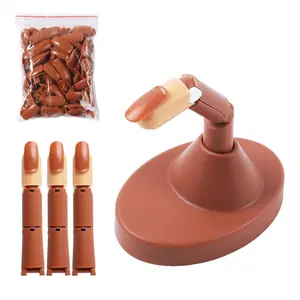 Reusable Nail Art Practice System With 3 Interchangeable Fingers And Base