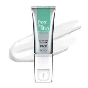 FROM THE SKIN Glutathione Collagen Peel Off Mask - Anti Aging Korean Face Mask, Face Lift, Radiance Boost, Reduces Wrinkles - Built-in Silicone Spatula, 700ppm Glutathione & 300 Da Collagen, 1.76 oz.
