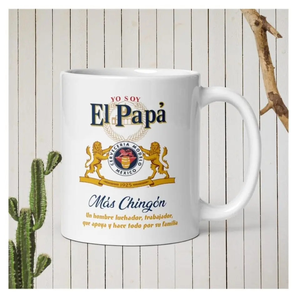 [Sale off up to 50%] El papa mas chingon regalo para papa White glossy mug gift for dad double sided.
