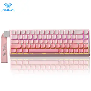 Aula WIN68 HE Magnetic Switch 65% Compact Wired Gaming Keyboard, Gradient Pink, 8000Hz Polling Rate, Rapid Trigger Hall Effect, RGB Backlit Mechanical Keyboard for Esports Gamers