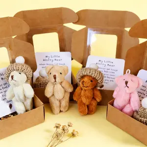 Mini Worry Bear Pocket Encouragement Hug Themed Gift Box Set with Inspirational Cards, Party Favors, Birthday Gifts, Wedding, Graduation, Valentine's Day