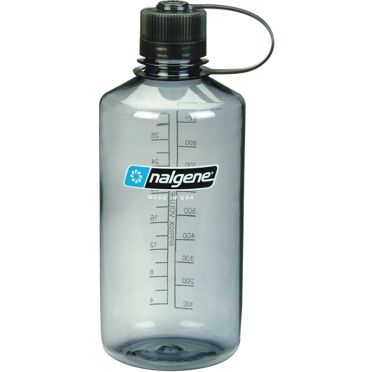 Nalgene Sustain Reusable BPA-Free 32 oz. Tritan Narrow Mouth Water Bottle - Gray, Drink-Ready for Warm/Cold Beverages, Convenient Loop-Top Design