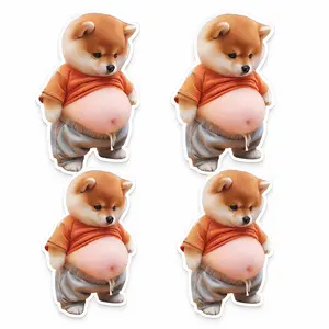 4PCS / 8PCS 3D Silicone Puffy Belly Mochi Squishy Stickers, Cute Squeeze Toys for Kids & Adults, Stress Relief Fidget Fun Gift, Party Favors, Classroom Gifts, School Rewards, Car Door & Wall Buffers, Valentines Day & Easter