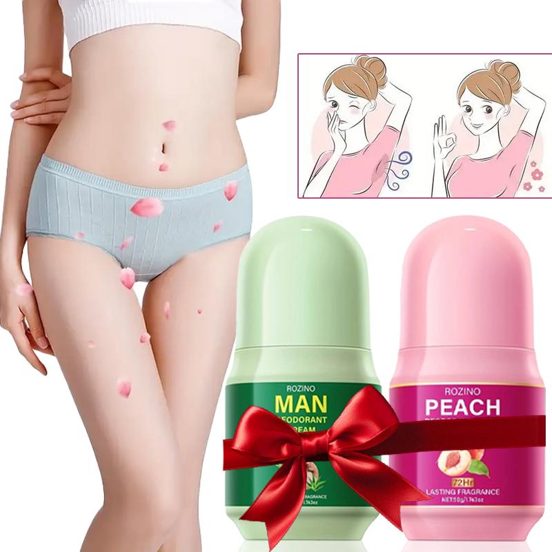 ROZINO Man Mint & Peach Deodorant Cream Long Lasting Protection 72 Hours Travel Friendly Compact Light Fragrance for Summer
