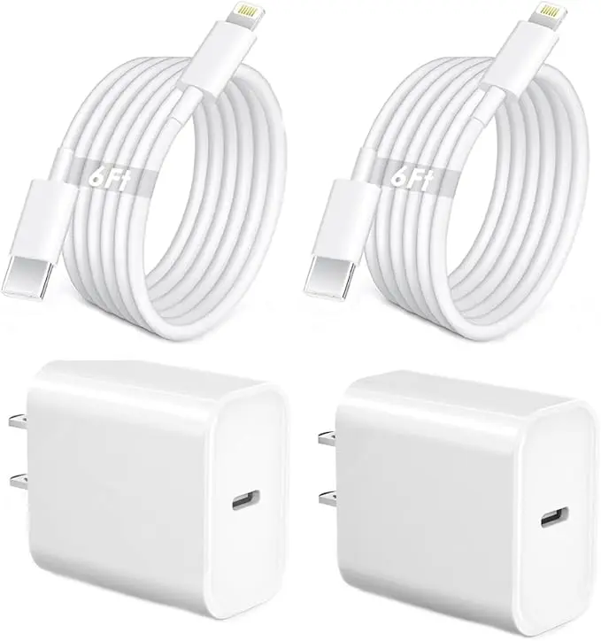 4-Pcs 20W 6FT Fast Charger USB C Wall Charger Compatible with iPhoneiPhone 14/14 Plus or 14 Pro Max, 14/13/12/11