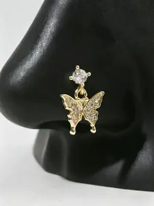 Elegant Butterfly Pendant Nose Stud for Women, Stunning Casual Accessory for All Seasons, Perfect for Any Occasion, Nose Ring Jewelry