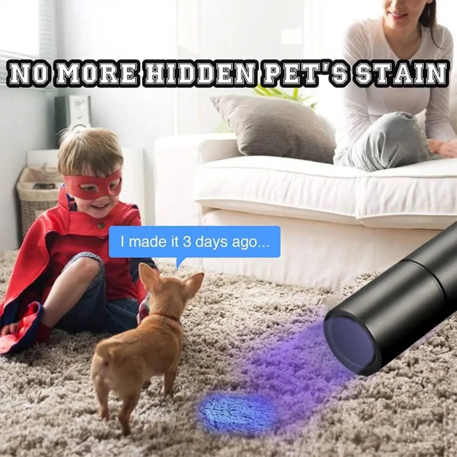 365NM UV Flashlights USB Rechargeable, Blood Tracking UV Light, Portable Mini Detector for Pet Urine Dry Stains, Uranium Glass, Money Check, Resin Curing Blacklight Led Flashlight