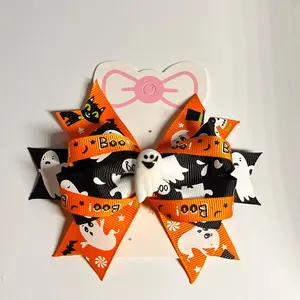 Halloween Ghost Girls Hair Bow with Alligator Clip - Fashion Hair Accessory bows hair clip
