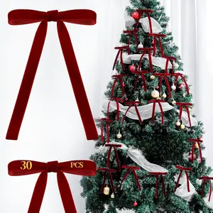 AYGXU 30pcs Velvet Bows for Christmas Decor 1.95x13.00x17.8 Simple Design 5/8 5.1 x 7 Accurate Dimensions Perfect for Precise Measurements